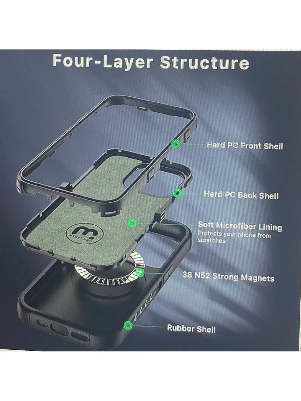 Mybat Pro Maverick Series Case for iPhone 15 Pro Max Black